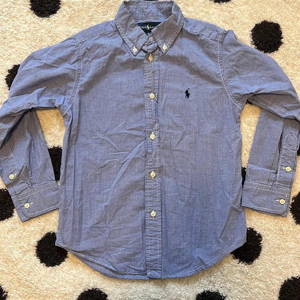 Ralph Lauren Boy’s Gingham Cotton Button Down size 6 EUC